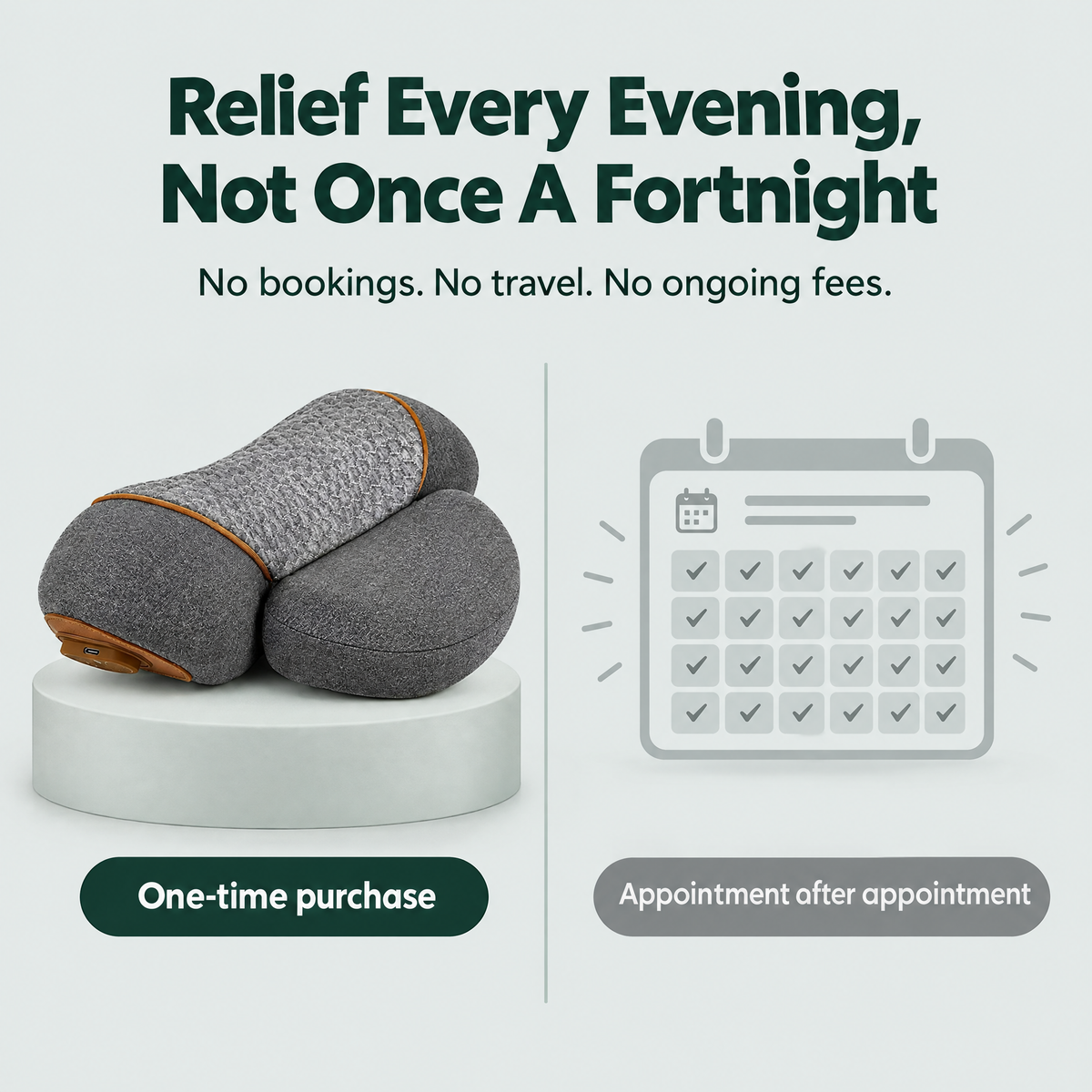 Relief every evening, not once a fortnight